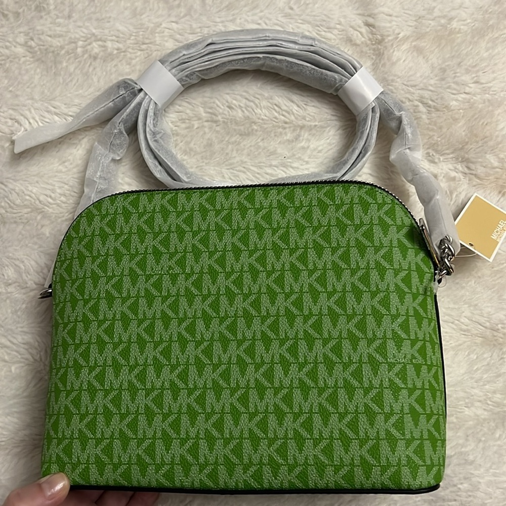 Michael Kors Green and White Crossbody Bag - Picture 6 of 10